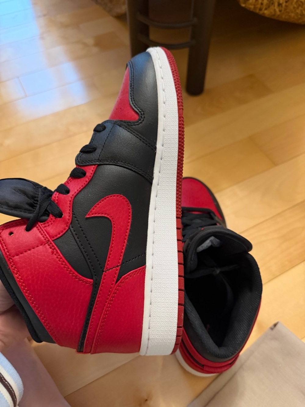 Jordan Kids Red and Black High-Top Sneakers